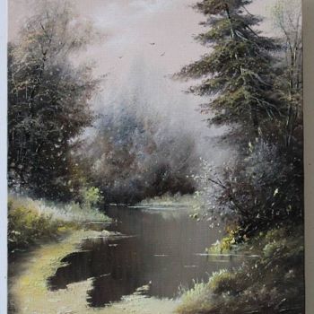 Ζωγραφική με τίτλο "" Лесное озеро "" από Jenius, Αυθεντικά έργα τέχνης
