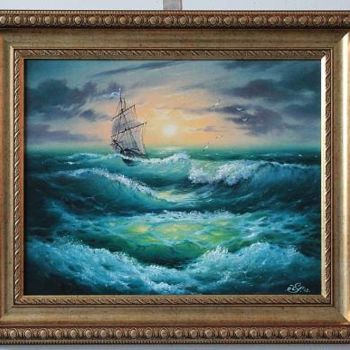 Peinture intitulée "" На море "" par Jenius, Œuvre d'art originale