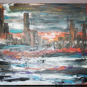 Painting titled "Apocalyptic New York" by Jenius, Original Artwork
