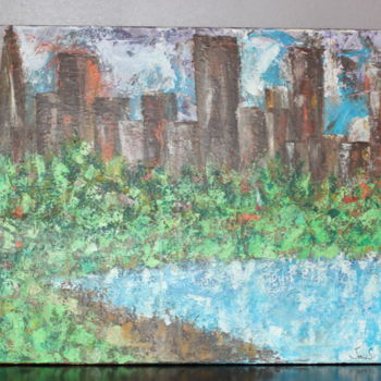 Painting titled "Central Park" by Jenius, Original Artwork, Acrylic
