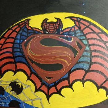 Pintura titulada "Super spider bat ma…" por Jenksie, Obra de arte original, Acrílico