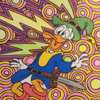 Peinture intitulée "Donald duck painting" par Jenksie, Œuvre d'art originale, Acrylique