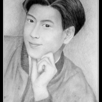 Painting titled "Jimmy Lin Pencil Sk…" by Jennie Yuen, Original Artwork, Oil