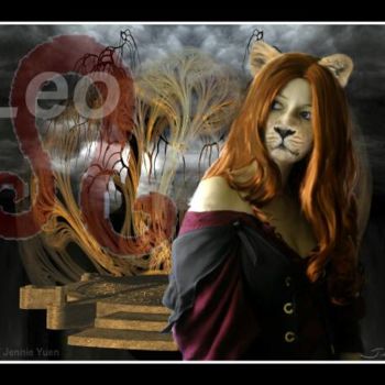 Arte digitale intitolato "Leo - The Lion Zodi…" da Jennie Yuen, Opera d'arte originale, Altro