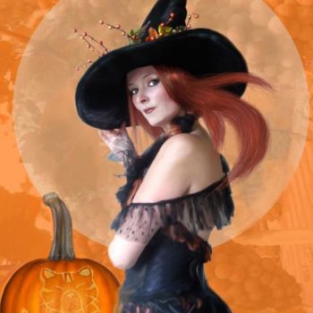 Digital Arts titled "Autumn Witch" by Jennie Yuen, Original Artwork, Other