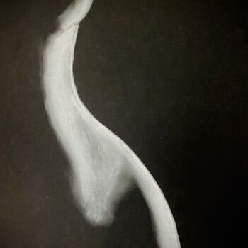 Рисунок под названием "Nue noir et blanc" - Jennifer Jane, Подлинное произведение искусства, Древесный уголь