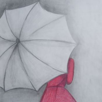 Dessin intitulée "Lluvia" par Jennifer Lopez, Œuvre d'art originale, Crayon
