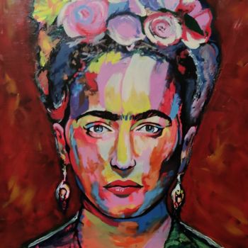 Peinture intitulée "Frida" par Jenny Ferraro, Œuvre d'art originale, Acrylique