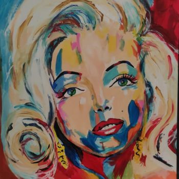 Malerei mit dem Titel "Marilyn" von Jenny Ferraro, Original-Kunstwerk, Acryl