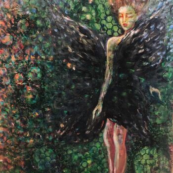 Painting titled "Transformation" by Jenny Yusupov, Original Artwork, Acrylic Mounted on Wood Stretcher frame