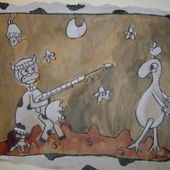 Drawing titled "Vache guillaume tell" by Jenny, Original Artwork