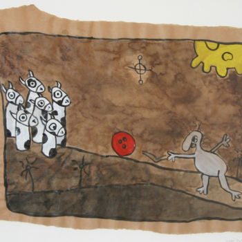 「Extra-terrestre jou…」というタイトルの描画 Jennyによって, オリジナルのアートワーク, インク