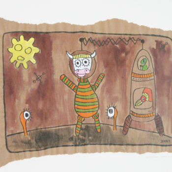 「Astrocow」というタイトルの描画 Jennyによって, オリジナルのアートワーク
