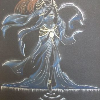 Disegno intitolato "Goddess" da Jenny D Alessio, Opera d'arte originale