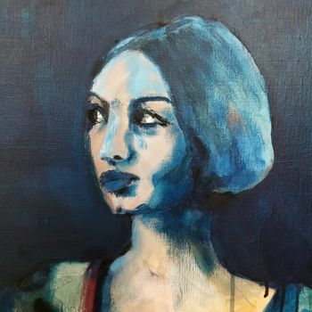Pintura titulada "Portrait femme" por Jenny Darrot, Obra de arte original, Acrílico