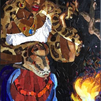 Collages titulada "Marie Laveau" por Jenny Van Der Ree, Obra de arte original