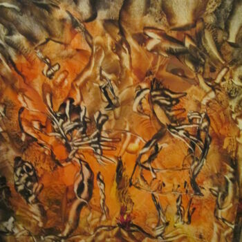 Painting titled "ETE INDIEN" by Jeno, Original Artwork, Wax