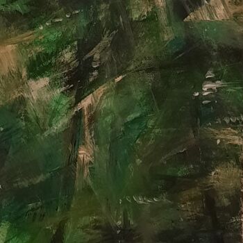 Картина под названием "Forest light 2." - Jenő Dienes, Подлинное произведение искусства, Акрил Установлен на Деревянная рама…