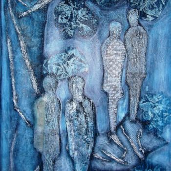 Painting titled "Blue Walk" by Jens Hoffmann, Original Artwork, Acrylic