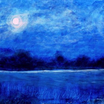 Painting titled "Blue Night" by Jens Hoffmann, Original Artwork, Acrylic