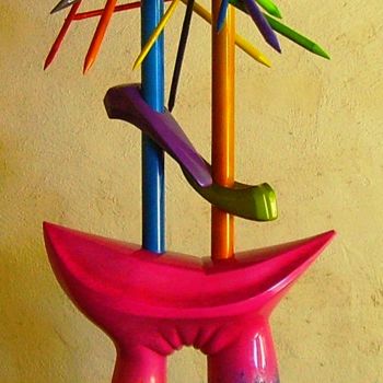 Sculpture titled "mikado" by Jens, Original Artwork, Lacquer