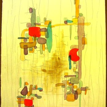 Pintura titulada "23-structures légèr…" por Jens, Obra de arte original, Acuarela
