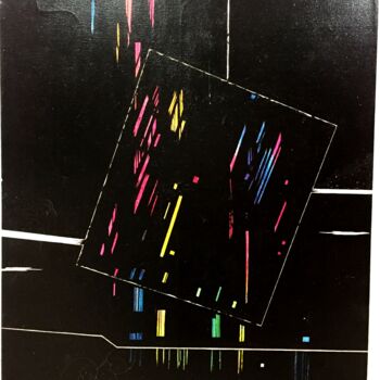 「étude noire」というタイトルの絵画 Jensによって, オリジナルのアートワーク, アクリル ウッドストレッチャーフレームにマウント