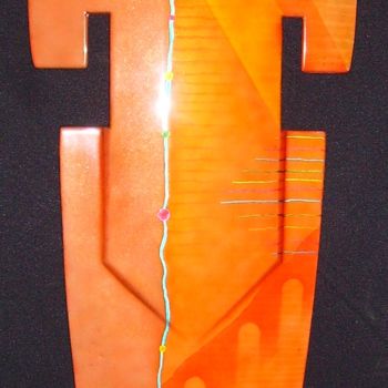 Sculpture titled "shaman" by Jens, Original Artwork, Lacquer Mounted on Wood Stretcher frame
