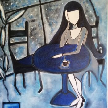 Картина под названием "Insomnie" - Jenyfair, Подлинное произведение искусства, Акрил Установлен на Деревянная рама для носил…