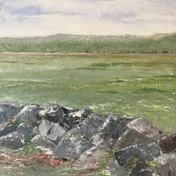 Painting titled "Stones in the Field" by Joan Reilly, Original Artwork, Acrylic