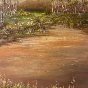 Картина под названием "Orange Waters" - Joan Reilly, Подлинное произведение искусства, Акрил Установлен на Деревянная рама д…