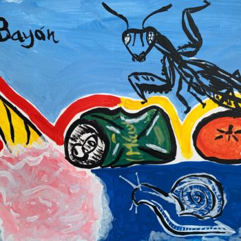 Картина под названием "“Bodegón no apeteci…" - J. Bayon, Подлинное произведение искусства, Акрил