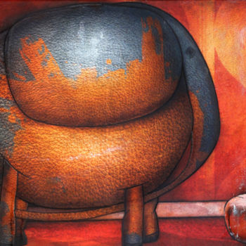 Картина под названием "Elephant peint" - Jeremie Baldocchi, Подлинное произведение искусства, Другой