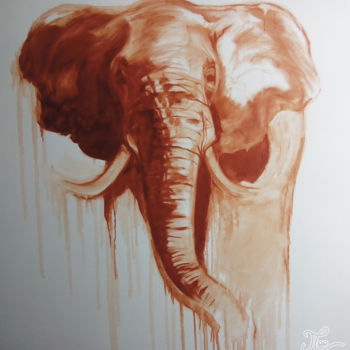 Peinture intitulée "Éléphant.jpg" par Jérémie Cauchard, Œuvre d'art originale, Huile