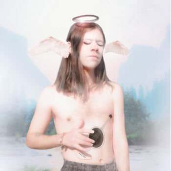 Arts numériques intitulée "L'ange aux tétons q…" par Jeremy Atkins-Barratt, Œuvre d'art originale, Photographie numérique