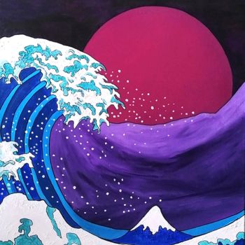 Pintura titulada "The Wave" por Djé Créations, Obra de arte original, Acrílico Montado en Bastidor de camilla de madera