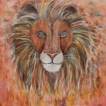 Schilderij getiteld "LION" door Jeremy Duforest, Origineel Kunstwerk, Acryl