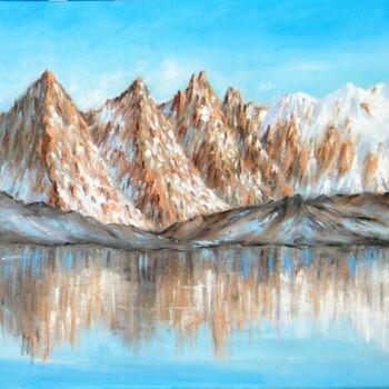 Картина под названием "Le lac blanc au pie…" - Jeremy Duforest, Подлинное произведение искусства, Масло