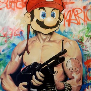 Картина под названием "Super Rambo" - Jérémy Ferreira, Подлинное произведение искусства, Акрил