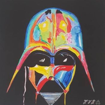 Pittura intitolato "darkvadorface.jpg" da Jyja, Opera d'arte originale, Acrilico