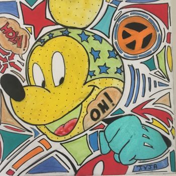 Painting titled "mickey-pop-art.jpg" by Jyja, Original Artwork, Acrylic