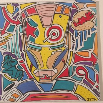 Ζωγραφική με τίτλο "ironman-pop-art.jpg" από Jyja, Αυθεντικά έργα τέχνης, Ακρυλικό
