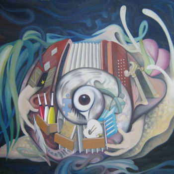 Peinture intitulée "Vision en Soi" par Jérémy Piquet, Œuvre d'art originale, Huile