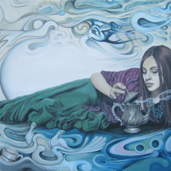 Peinture intitulée "Rêverie Imaginaire" par Jérémy Piquet, Œuvre d'art originale, Huile