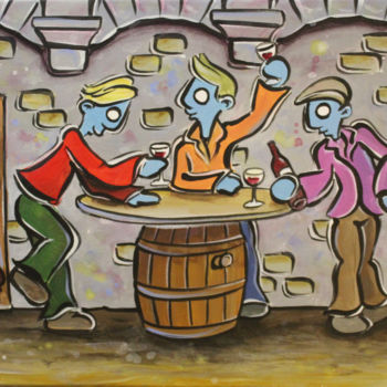 Pittura intitolato "Cave à vin - 55 x 3…" da Jérémy Piquet, Opera d'arte originale, Acrilico Montato su Telaio per barella i…