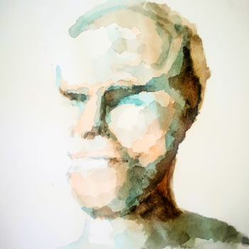 「Whitewashed Mind」というタイトルの絵画 Jeremy Roseによって, オリジナルのアートワーク, 水彩画 その他の剛性パネルにマウント
