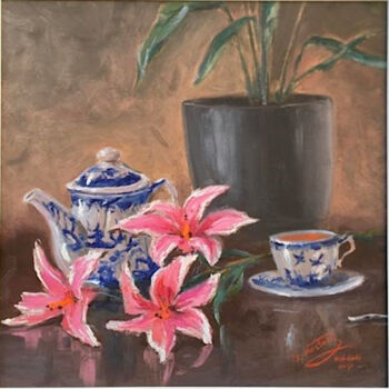 Painting titled "Still Life Painting" by Jeremy Western, Original Artwork, Oil