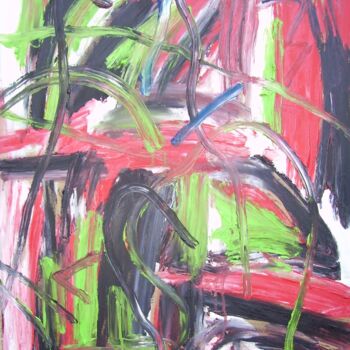 Картина под названием "astrazione abstract…" - Jeremy Zixxon, Подлинное произведение искусства, Масло