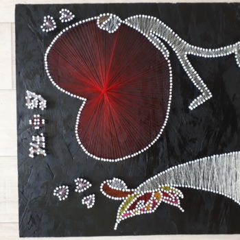 Art textile intitulée "Tableau Décoration…" par Jérémy Desbois, Œuvre d'art originale, String Art