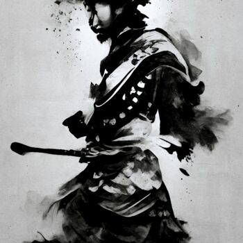 Digitale Kunst getiteld "Samurai I" door Jerhus, Origineel Kunstwerk, Digitaal Schilderwerk